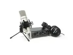 Tascam US2X2TP TrackPack USB Audio Interface Home Recording Package with TM-80 Condenser Mic, TH02 Headphones main image