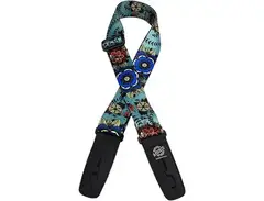 Lock-It Straps Polymer Plush 2" Locking Guitar Strap Flower Design main image