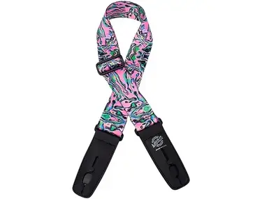 Lock-It Straps Plush Poly Swirl Guitar Strap Pink