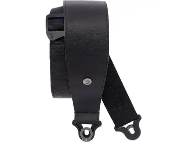 D'Addario Comfort Leather Auto Lock Guitar Strap Black 3 in.