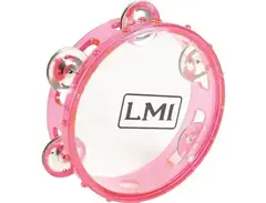 LMI Transparent Tambourine With Head Pink 15CM main image