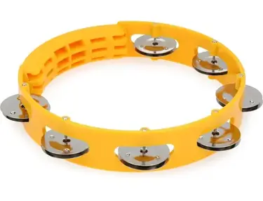 Nino Percussion Nino Compact ABS Tambourine - 8 inches, Yellow