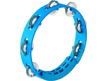 Nino Percussion Nino Compact ABS Tambourine - 8 inches, Sky Blue