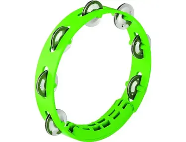 Nino Percussion Nino Compact ABS Tambourine - 8 inches, Grass Green