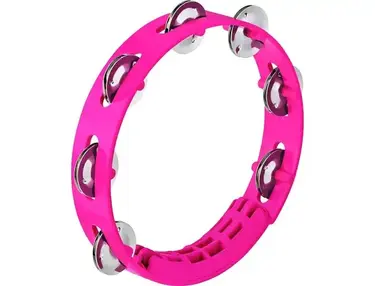 Nino Percussion Nino Compact ABS Tambourine - 8 inches, Strawberry Pink