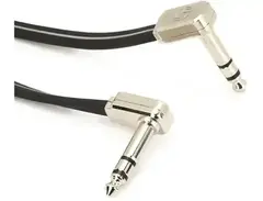 Ernie Ball P06410 Flat Ribbon Stereo Right Angle to Right Angle Patch Cable - 24-inch, Black main image