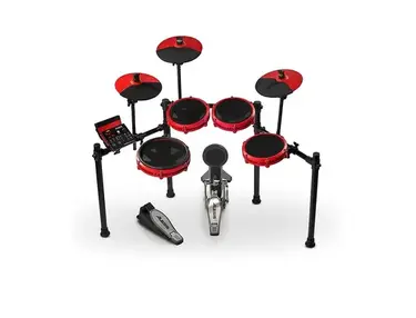 Alesis Nitro Max Mesh 8-Piece Electronic Drum Set With Bluetooth and BFD Sounds Red