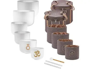 Meinl Sonic Energy 6-piece Om Crystal Singing Bowl Set