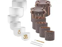 Meinl Sonic Energy 6-piece Om Crystal Singing Bowl Set