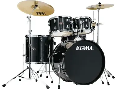 Tama Imperialstar IE52C 5-piece Complete Drum Set with Snare Drum and Meinl Cymbal - Hairline Black