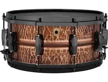 Ludwig Hammered Raw Polished Copper Snare Drum