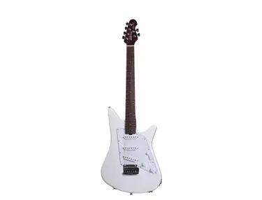 Music Man Albert Lee HH Hardtail Electric Guitar  - White With White Pearloid Pick Guard
