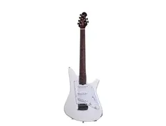 Music Man Albert Lee HH Hardtail Electric Guitar  - White With White Pearloid Pick Guard