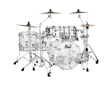 Pearl Crystal Beat Acrylic 5-Piece Shell Pack Ultra Clear Acoustic Drum Kit