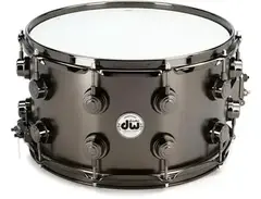 DW Collector's Series Metal Snare Drum - 8 x 14-inch - Satin Black Over Brass - Black Nickel Hardware
