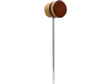 Low Boy Leather Daddy Bass Drum Beater - Lightweight - Natural with Black Stripes