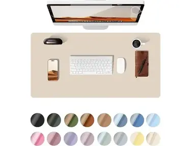 YSAGi Leather Desk Pad Protector, Office Desk Mat, Large Mouse Pad