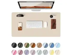YSAGi Leather Desk Pad Protector, Office Desk Mat, Large Mouse Pad