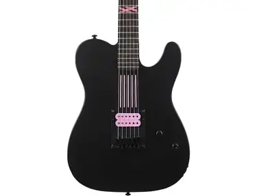 Schecter Guitar Research Machine Gun Kelly PT With Hot Pink Line Graphics Electric Guitar Satin Black