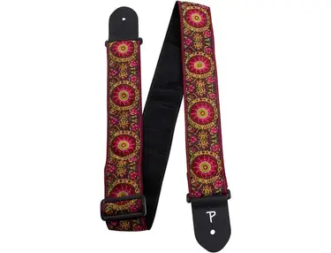 Perri's Perris Woven Jacquard Guitar Strap Mandala - Burgundy 2.5 in.