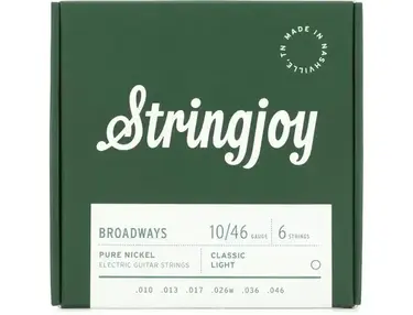 Stringjoy Broadways Classic Pure Nickel Electric Guitar Strings - .010 - .046 Light