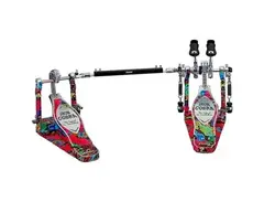 TAMA Limited-Edition 50th Anniversary Iron Cobra Power Glide Psychedelic Rainbow Double Pedal