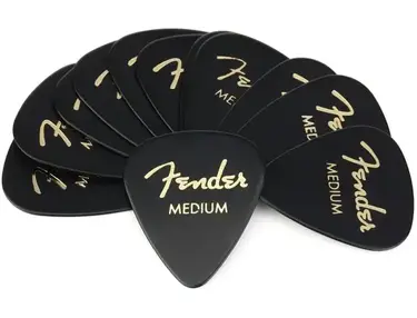 Fender 351 Shape Premium Celluloid Picks - Medium Black 12-pack
