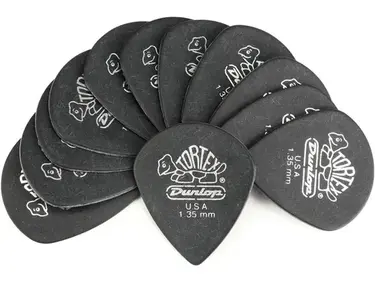Dunlop Tortex Jazz III XL Guitar Picks - 1.35mm Black (12-pack)