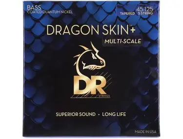 DR Strings Dragon Skin+ Coated Tapered Multi-scale 5-string Bass Guitar Strings - .045-.125 Medium