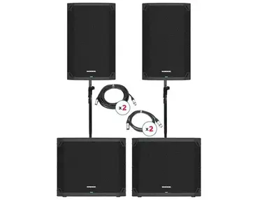 Mackie Thump15v4 Powered PA Speaker Stage Bundle