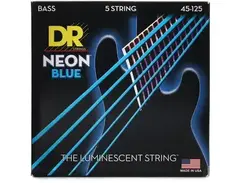 DR Strings NEON Electric Bass Guitar Strings - .045-.125 Medium, Blue
