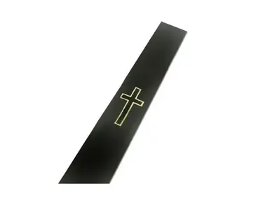Fort Bryan Black Christian Guitar Strap with Gold Colour Cross