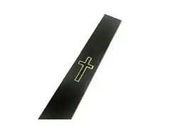 Fort Bryan Black Christian Guitar Strap with Gold Colour Cross