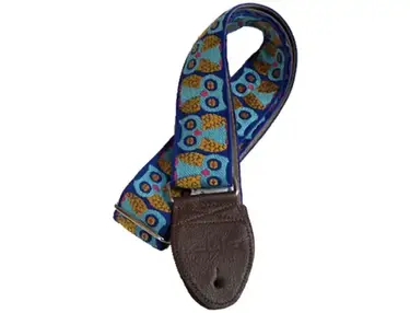 Souldier Vintage Guitar Strap- Owls blue/Gold