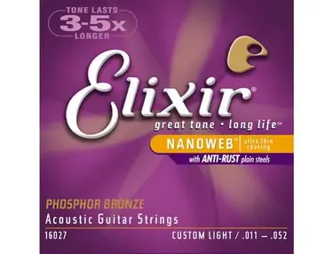 Elixir 16027 Acoustic NANOWEB Custom Light (11-52)