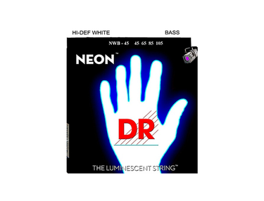 DR Strings Hi-Def NEON White Coated Medium 4-String Bass Strings