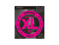 D'Addario ECB81-5 Chromes XL Flatwound Bass Strings - Light Gauge