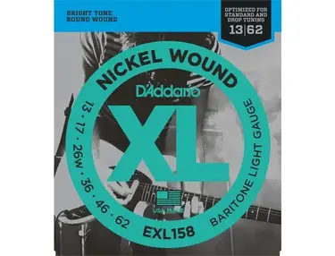 D'Addario EXL158 Nickel Wound Light Baritone Guitar Strings 13-62