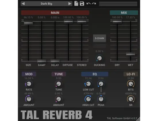TAL-Togu Audio Line TAL Reverb 4