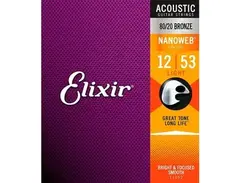Elixir 80/20 Bronze with NANOWEB Strings, Light .012-.053