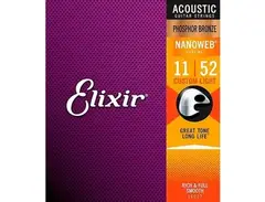 Elixir Nanoweb Acoustic Phosphor Bronze Custom Light 11-52