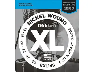 D'Addario EXL148 Nickel Wound, Extra-Heavy Electric Guitar Strings (12-60)