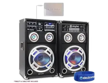 Skytec 8" Active RGB LED Speakers 600W