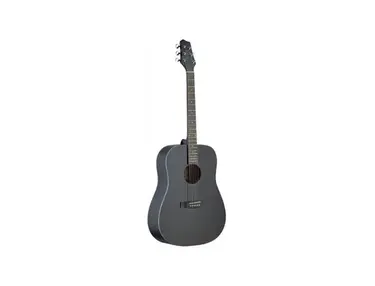 Stagg SA30D-BK Dreadnought Acoustic Guitar with Linden Top - Matte Black