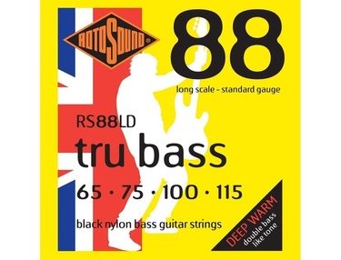 Rotosound RS88LD Tru Bass Black Nylon Flatwound Bass Strings (65-115)