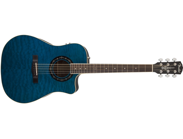 Fender T-Bucket 300CE Acoustic Electric Guitar (Trans Blue Quilt)