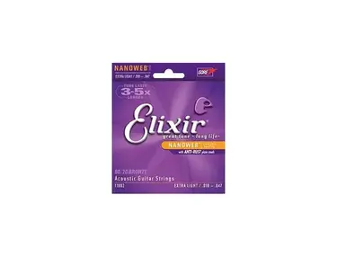 Elixir Nanoweb Extra Light Acoustic Strings (.010 - .047)