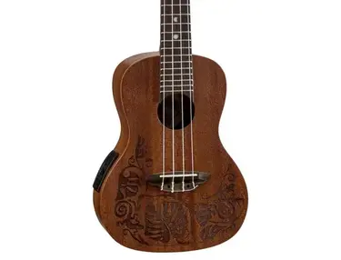 Luna Guitars Mo'o Concert Acoustic-Electric Ukulele Lizard Mahogany