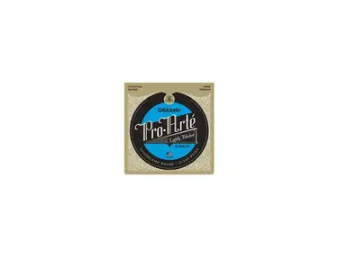 D'Addario Pro Arté EJ46LP strings with lightly polished composite bass strings.