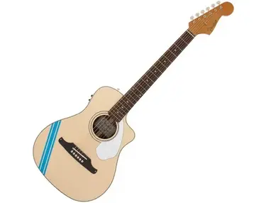 Fender Malibu CE Mustang Acoustic Electric Guitar (Olympic White)